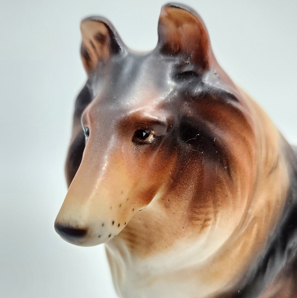 Vtg Collie Lassie Bone China Dog Statue Figurine - Enesco Japan 5.5" Tall - Picture 9 of 9